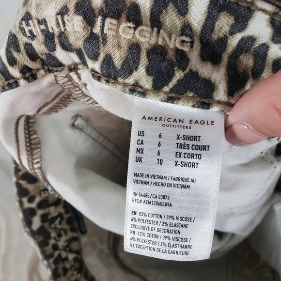 American Eagle Next Level Stretch Hi-rise Jeggings Leopard Print 6 X-Short - Picture 6 of 7